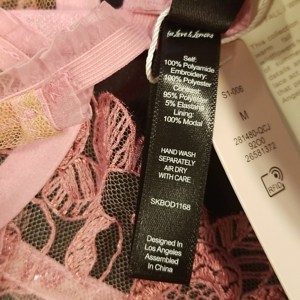 💕FOR LOVE AND LEMONS💕 Grace Bodysuit ~ Mauve Lace Medium M NWT - Picture 13 of 13